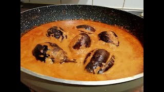 Hyderabadi Bagara Baingan  Baingan ka khatta  How to make Masala Brinjal Curry [upl. by Sirrah]