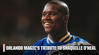 The Orlando Magics tribute video as they retire Shaquille ONeals jersey No 32 💙  NBA on ESPN [upl. by Alleoj396]