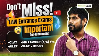 Important Announcement For All LAW 35 Yrs Entrance Exam Aspirants New LAW Channel For Your Prep [upl. by Eyde]