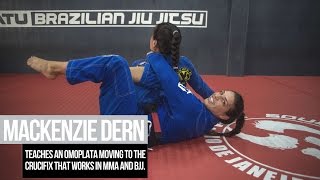 Mackenzie Dern teaches an omoplata moving to the crucifix that works in MMA and BJJ [upl. by Dyanna943]