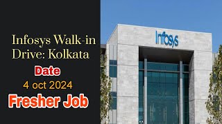 🚨 Infosys Walkin Drive Kolkata 4 oct 2024 Fresher job vacancy🚨 [upl. by Sagerman]