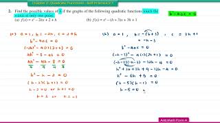 Add Math Form 4  Chapter 2 Quadratic Functions  Self Practice 27 [upl. by Brita]