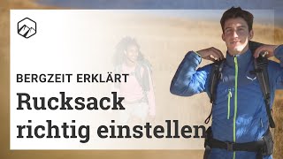 Trekkingrucksack amp Rucksack richtig einstellen  Bergzeit [upl. by Ihteerp19]