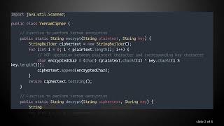 Vernam Cipher Encryption and Decryption in Java [upl. by Matless596]