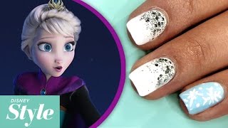 Frozen Winter Wonderland Nail Art Tutorial  Disney Style [upl. by Thury643]