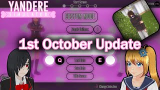 Yandere Simulator  1st October 2024 Update [upl. by Ahsitahs]