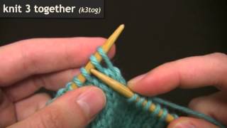 How to work decreases in Knitting Knitting Help Decreases Learn how to K2tog [upl. by Ahsoym]