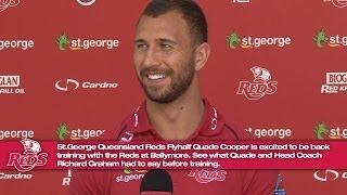 Quade Cooper back at Ballymore for Reds preseason [upl. by Enohpets27]