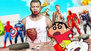 GTA 5  ZOMBIES ATTACK AGAIN VS AVENGERS ARMY  ZOMBIES PART 1 [upl. by Adnar]