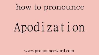 Apodization How to pronounce Apodization in english correctStart with A Learn from me [upl. by Acirahs]