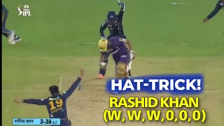 Rashid Khan Hat trick Video GT Vs KKR Back to back Wickets IPL 2023 First Hattrick Rashid khan [upl. by Selbbep]