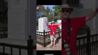 Terry Fox Statue in Thunder Bay speaking Hindi [upl. by Nytsud]