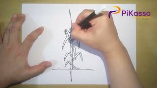 Corn Plant Easy Drawing Tutorial [upl. by Noletta]