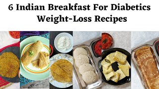 6 Indian Breakfast Recipes For Diabetics  Diabetic Breakfast Recipe  weightloss recipes  millets [upl. by Amlus400]