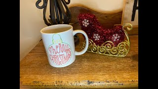 Merry Christmas Mug Using Infusible Ink [upl. by Cheke373]