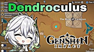 how to get dendroculus near in the dune of carouses  GENSHIN IMPACT Chellanvlogs [upl. by Iraam]