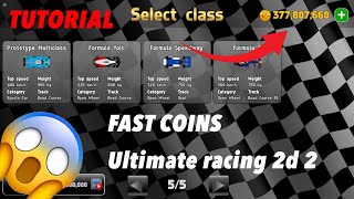 How to earn coins quickly in Ultimate Racing 2D 2 TUTORIAL [upl. by Ilka]