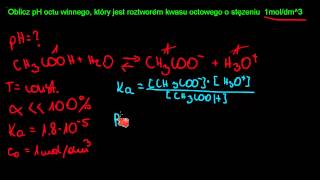 Stała dysocjacji słabych kwasów  zadanie [upl. by Nevetse]