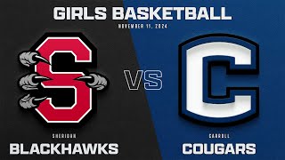 Sheridan v CarrollFlora  202425 Girls Basketball  Bragg Sports Media [upl. by Nemzzaj]