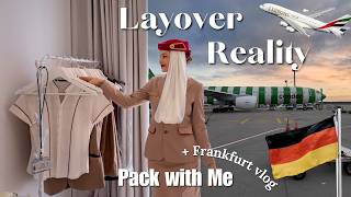 The REALITY of Being Emirates Cabin Crew  Pack with Me  Frankfurt Vlog 🇩🇪 [upl. by Callan]