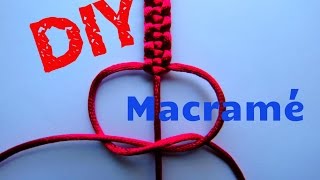 DIY  PULSEIRA DE MACRAMÊ PONTO BÁSICO [upl. by Enetsirk]