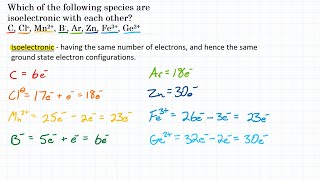 Which of the following species are isoelectronic with each other [upl. by Riggins]