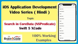 Search Data in CoreData Using NSPredicate UISearchBar in Swift 5 XCode  Hindi  Easiest Way [upl. by Rol]