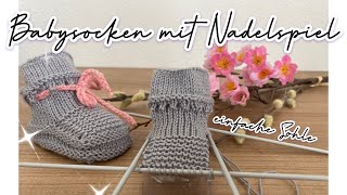 Babysocken stricken EASY für Anfänger Boden Ferse stricken leichte Anleitung Babyschuhe Teil 2 🥰 [upl. by Notwal]