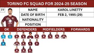 Torino FCs Squad for 202425 season  Who is your favourite [upl. by Acinoda856]