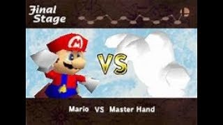 Master Hand battle  Super Smash Bros  N64 [upl. by Annwahsal419]