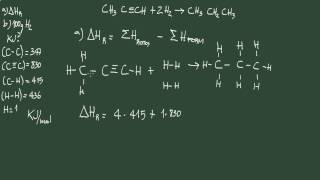 2 Ejercicio II termodinámica cálculo de la entalpía a partir de las energías de enlace [upl. by Errised]