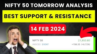 Nifty Prediction For Tomorrow  14 Feb  Support amp Resistance  Trading [upl. by Ming]