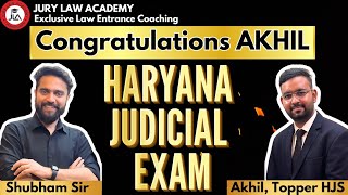 Haryana Judicial Exam Topper Interview Best guidance for law students⭐ [upl. by Xuaegram850]