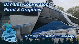 Painting Our Bus Conversion with Rustoleum and a Roller [upl. by Nollat744]