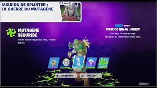 COMMENT ACCOMPLIR LES QUÊTES TORTUES NINJA PHASE 2 ON SÉQUIPE MISSION DE SPLINTER SUR FORTNITE [upl. by Drew]