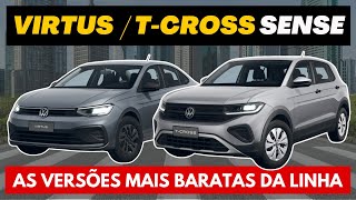 OS MAIS BARATOS DA LINHA  Virtus Sense e TCross Sense  Conheça [upl. by Heise562]