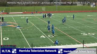 Herricks High School Boys Varsity Lacrosse vs Hempstead High School 41324 [upl. by Adikram]