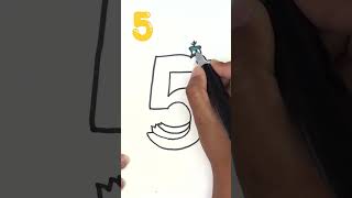 Counting Number of Five viralvideo howto numbers easy colors art drawing five grape 5k [upl. by Nordin]