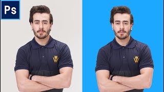 How to Make Passport Size Blue Background Picture in Photoshop 2021 [upl. by Aiekahs907]