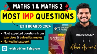 Most Important Questions for Maths 1 amp 2  HSC Commerce 2023  12th Board Exam 2023  Akash Agrawal [upl. by Yrro]