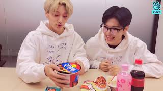 ENG SUB ATEEZ VLIVE  WOOYOUNG SAN SEONGHWA VLIVE  WOOSAN  20190606 [upl. by Adnovoj]