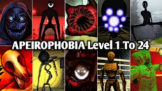 Apeirophobia Chapter 1 Vs Chapter 2 All Jumpscares  Apeirophobia Level 1 To Level 24 All Jumpscares [upl. by Arramat]