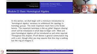 Week 5Lecture 22  Basic Homological Algebra [upl. by Trebloc]