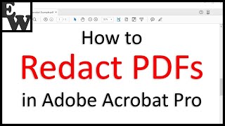 How to Redact PDFs in Adobe Acrobat Pro [upl. by Jocelin129]