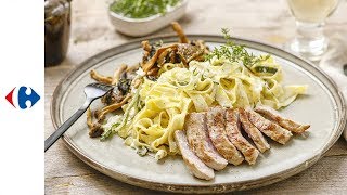 Tagliatelle cremoso médaillon de veau et champignons des bois [upl. by Kciredor366]