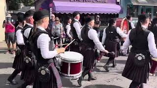 Pitlochry Highland Games Opening Parade Atholl Street [upl. by Nahgrom]