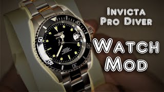 Invicta Watch Mod  Pro Diver To Rolex Yacht Master Homage [upl. by Sokil]