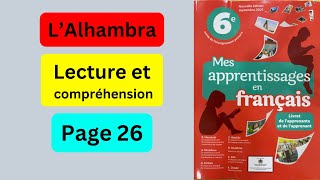 LAlhambra pages 26 Mes apprentissages en français 6AEP 20242025 [upl. by Ahseyk]