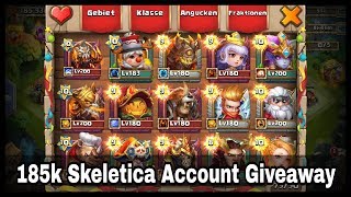 Castle Clash  185k Skeletica Account Giveaway  Verlosung am 17092018  ja©kAss [upl. by Ytoc]