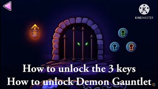 GEOMETRY DASH How to unlock Demon Gauntlet  How to unlock the 3 keys in Vault of Secrets [upl. by Atneuqal]